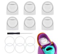 BMSQOFD 6 Sets Replacement Lid Rubber Seal for Owala FreeSip 24oz 32oz, Replacement Stopper and O Ring Gasket Parts Compatible with Owala 16/19/24/32/40oz Water Bottle Insert Silicone Accessories P6