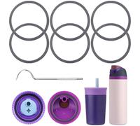 BMSQOFD 6pcs Replacement Rubber Seal O Ring Gasket Compatible with Owala FreeSip 16/19/24/32/40oz,Water Bottle Lid Insert Cap Silicone Seal Top Parts for Owala Kids 12&15 Oz Tumbler Accessories(Gray)