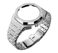 BMT GA2100 Watch Band Case Mod Kit, Stainless Steel Strap Bezel Replacement Accessories Frosted Surface Compatible with Men's Watches G-Shock GA-2100/GA-2110/GA-B2100 (Frost Silver)