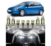 BMT xms 14pcs LED Interior Lighting Kit for Peugeot 307 Hatch Saloon Break SW CC 2001-2008, White 6000K