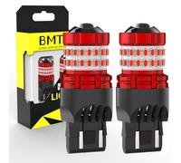 BMT xms 7443 LED Strobe Brake Lights Bulbs Red Light, Super Bright T20 W21W 7440 7441 7444 7443R Flashing Strobe Light, Pack of 2