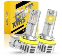 BMT xms H11 LED Bulb - H8 LED Fog Light 3000K Amber Yellow - 300% Brighter 20000LM - 1:1 Mini Size, Pack of 2