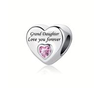(BMT1013-GD) 1pc Elegant 925 Silver Love Heart Charm Pendant with Shiny Zircon Inlay - Perfect for DIY Jewelry Making