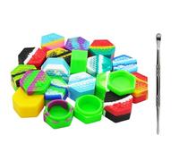 BMTick Large Honeycomb Silicone Pot Containers, 25ml, Includes Metal Spatula Tool, Pack of 10