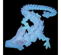 BMUCP 3D Dragon Jouet - 3D Printed Dragon Fidget, Clear Dragon Toys | 3D Printed Crystal Dragon Articulating Movement, 11.8" Christmas Decoration Ornament 11.8"