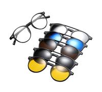 [Bmucp] Anti Glare Eyeglasses - Magnetic Polarized, Multi Lens Shade | Easy Clip Switch for Women of Night Driving Protection for Sunwear, Holidays, Weekend Walks, or Clear Vision in Daily Vehicles