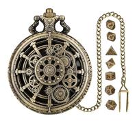 Bmucp Dice Pocket Watch, Pocket Watch Dice - Polyhedral Dice Set | Metal Polyhedral Dice Set, Vintage Pocket Watch Case Dice for Desktop Games and Board Games