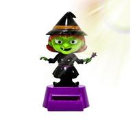 Bmucp Halloween Car Dashboard Decoration | Witch Theme Spooky Car Accessories | Solar Powered Bobbling Head Desk Decor for Men and Women