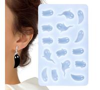 Bmucp Halloween Earring Molds for Resin, Halloween Earrings Resin Mold | Vista Print Silicone Mould Jewelry Mould | Jewelry Making Resin Mold 16 Grids Keyring Halloween Ghost Earring Mold, Resin