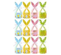 Bmucp Party Favor Boxes | 12 Pieces Bunny Easter Gift Boxes with Ribbon, Rabbit Ear Containers for Cakes, Pastries, Cookies and Candy | Easter Pastries, Cakes, Candies, Desserts, Holidays, Classrooms