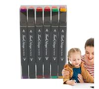 Bmucp Student Marker Pens, Quick Dry Marker Pens for Marking, Quick Dry Ink Pens, 12 Marker Pens | Multicolor Fade Resistant School Supplies Permanent Markers for Drawing and Writing