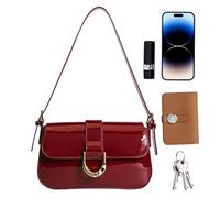 [Bmucp] Women's Underarm Bag | Casual Retro Wallet | Classic Hobo Shoulder Bag with Slouchy Compact Design | Small Clutch for Party, Shopping, Date Night, Daily Use, Work Outfit, or Week, red, 説明を参照