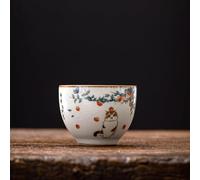 BMVBAIYHD Cat Ru Kiln Tea Cup, Master's Cup, Retro Opening Ru Porcelain Tea Cup, Home Kung Fu Tea Set