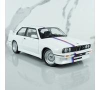 Bburago 1:24 BMW M3 E30 1988 White with Blue & Red Stripe Diecast Model Car