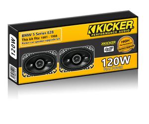BMW 5 Series E28 Parcel Shelf Speakers Kicker 4x6" car speaker upgrade 120W