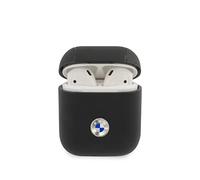 BMW BMA2SSLBK Case for AirPods Black Geniune Leather Silver Logo