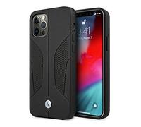 BMW BMHCP12LRSCSK Case for iPhone 12 Pro Max 6.7 Inches Black Leather Perforate Sides