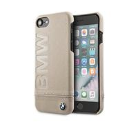 BMW BMHCP7LLST Signature Hard Genuine Leather Case for Apple iPhone 8/7/6S - Taupe Logo Print