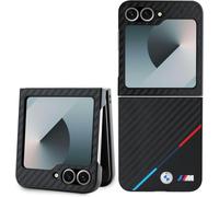 BMW Carbon Tricolour Case with MagSafe for Samsung Galaxy Z Flip 6 Black - BMHCZF623PUDTK