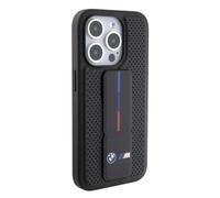 BMW CG Mobile Gripstand PU Smooth Leather Case with Perforated Pattern for 15 Pro, Black