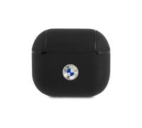 BMW Leather Cover with Silver Logo for Airpods 3 Black - BMA3SSLBK