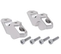 BMW F 750 GS 2018-2023 Offset Handlebar Risers 30mm High,22mm Back-Silver BY H&B