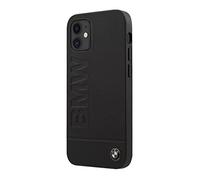 BMW Hard Case Leather Hot Stamp for Apple iPhone 12 Mini Black