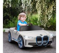 HOMCOM BMW i4 Licensed 12V Electric Car for Kids, Kids Electric Ride-on with Remote Control, Suspension Wheels, Music, Horn, Lights, MP3 Slot, Portable Battery, for Ages 3-6 Years - White