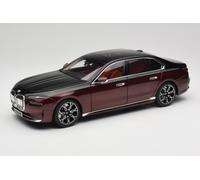 Minichamps 1:18 BMW i7 Sedan 2022 Black/Red Metallic Diecast