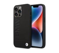 CG MOBILE BMW BMHMP14XSLLBK Case for iPhone 14 Pro Max 6, 7 Inch Black/Black Hard Case Signature Logo Imprint, Navy Blue