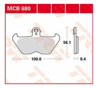 BMW K 1200 LT ABS 1999-2000 TRW Organic Allround Brake Pad MCB680