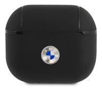BMW Leather Cover with Silver Logo for Airpods 3 Black