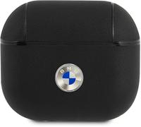 BMW Leather Cover with Silver Logo for Airpods 3 Black - BMA3SSLBK