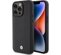 BMW Leather Diamond Pattern Case for iphone 15 Pro 6.1" Black