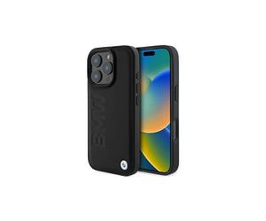 BMW Leather Hot Stamp Case with MagSafe for iPhone 16 Pro Max 6.9" Black