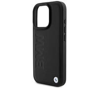 BMW Leather Hot Stamp Case with MagSafe for iPhone 16 Pro Max 6.9" Black - BMHMP16XSLLBK