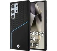 BMW Leather Textured and Line with MagSafe Hard Case for Galaxy S24 Ultra Black