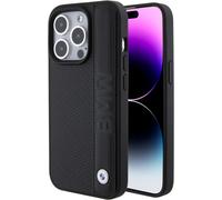 BMW Leather Textured & Stripe Case for iphone 15 Pro 6.1" Black - BMHCP15L22RDPK
