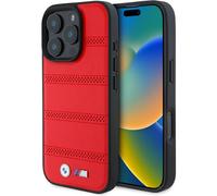 BMW M Perforated Stitched Line Case with MagSafe for iPhone 16 Pro Max 6.9" Red - BMHMP16X23PUSPR