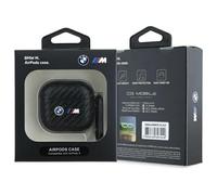BMW M Series Carbon Double Metal Logo Case for AirPods 4 Black - BMA4WMPUCA2