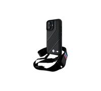 BMW M Series Carbon Stripe & Strap Case for iPhone 16 6.1" Black