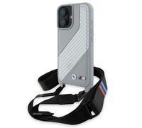 BMW M Series Carbon Stripe & Strap Case for iPhone 16 6.1" Grey - BMHCP16S23PSCCG