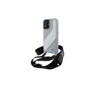 BMW M Series Carbon Stripe & Strap Case for iPhone 16 6.1" Grey