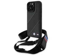 BMW M Series Carbon Stripe & Strap Case for iPhone 16 Pro Max 6.9" Black - BMHCP16X23PSCCK