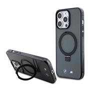 BMW Ring Stand Back Case (MagSafe Compatible) - Suitable for Apple iPhone 15 Pro Max (6.7 Inches) - Black