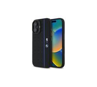 BMW M Series Silicone Hexagon Blue Line Case with MagSafe for iPhone 16 6.1" Black - BMHMP16S23SHEB