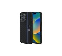 BMW M Series Silicone Hexagon Blue Line Case with MagSafe for iPhone 16 Pro 6.3" Black - BMHMP16L23SHEB
