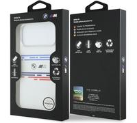 BMW M Series Silicone Horizontal Line Case with MagSafe for iPhone 17 Pro Max 6.9" White - BMHMP17X25SHOTSH