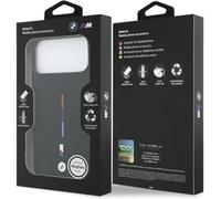BMW M Series Silicone Tricolor Line Case with MagSafe for iPhone 17 Pro Max 6.9" Black - BMHMP17X25SITMIK