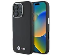 BMW M Series Smooth Full Wrapped Metal Case with MagSafe for iPhone 16 Pro Black